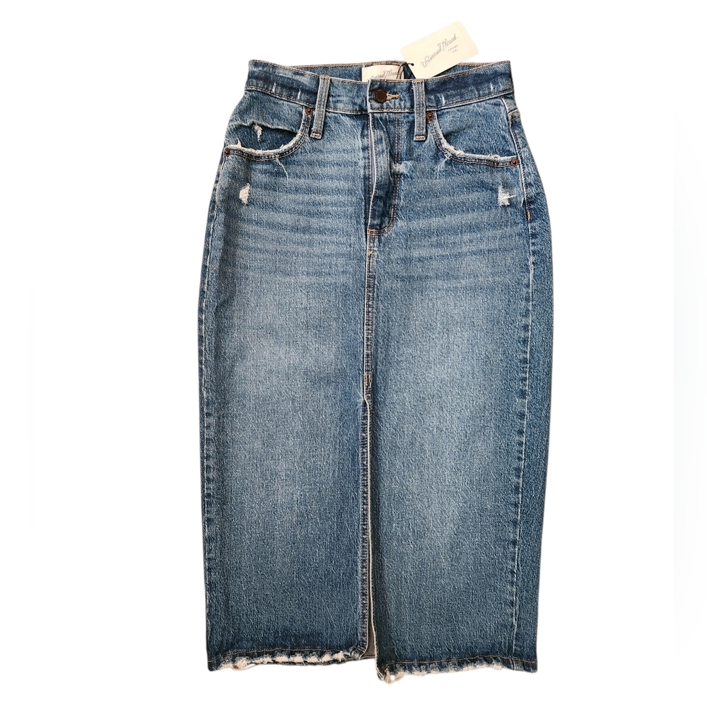 Women's High-Rise Denim Maxi Skirt - Universal Thread
